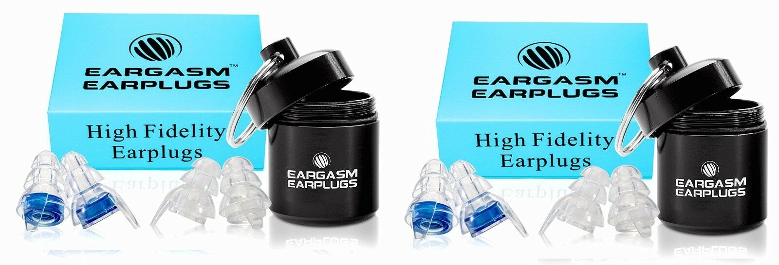 2 Sets Of Pre-owned Eargasm High Fidelity Earplugs Reduce Up To 21 Db Nrr 16 Db