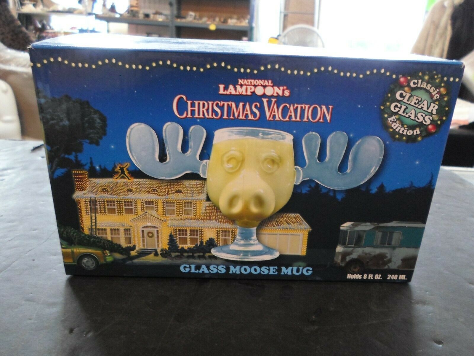 National Lampoons Christmas Vacation Glass Moose Mug Clear Glass